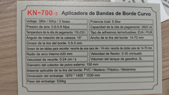 Função de recorte de canto KN-700-3 Máquina de banda de borda de alimentação totalmente automática