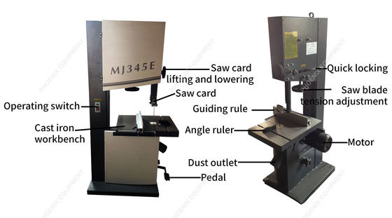 280 KG Peso VERTICAL STYLE Manual Serra Vertical MJ345E Pode inclinar 0-45 graus