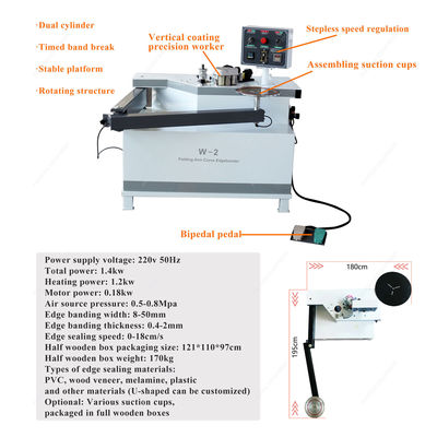 Completamente automático W-2 Manual Arm dobrável Bander de borda 220V / 380V / 440V / personalizado Curved Edge Banding Machine
