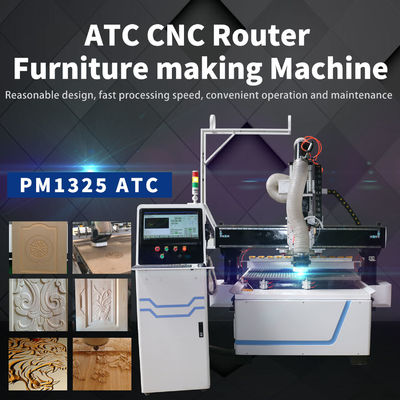 PM1325 máquina de roteador CNC de madeira compensada ATC para fabricação de armários de cozinha de madeira e portas de móveis