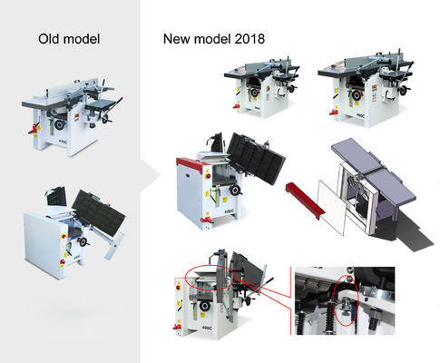 3 em 1 máquina de trabalho de madeira planador espessador e morticador com motor de 3 fases 0-3