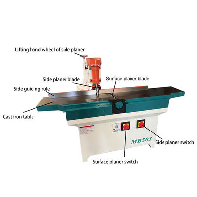 Planador de madeira industrial personalizável 4 mm Planador de superfície espiral profunda com 2,2 kW de potência