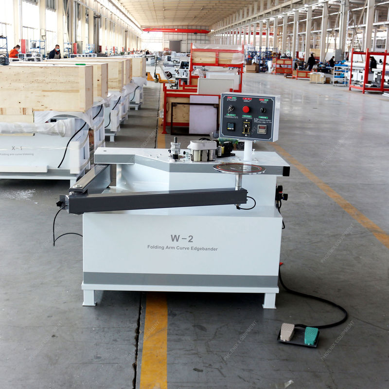 10.8m/min Velocidade de alimentação do painel Máquina de bandagem de borda de mini braço dobrável para painel de PVC MDF