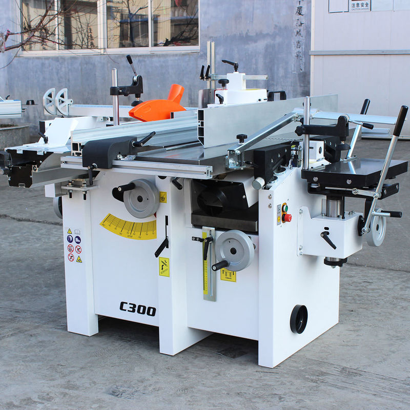 0-2kW 5 em 1 painel deslizante combinado serrada fuso moldeador mesa máquina de planeamento de trabalho da madeira