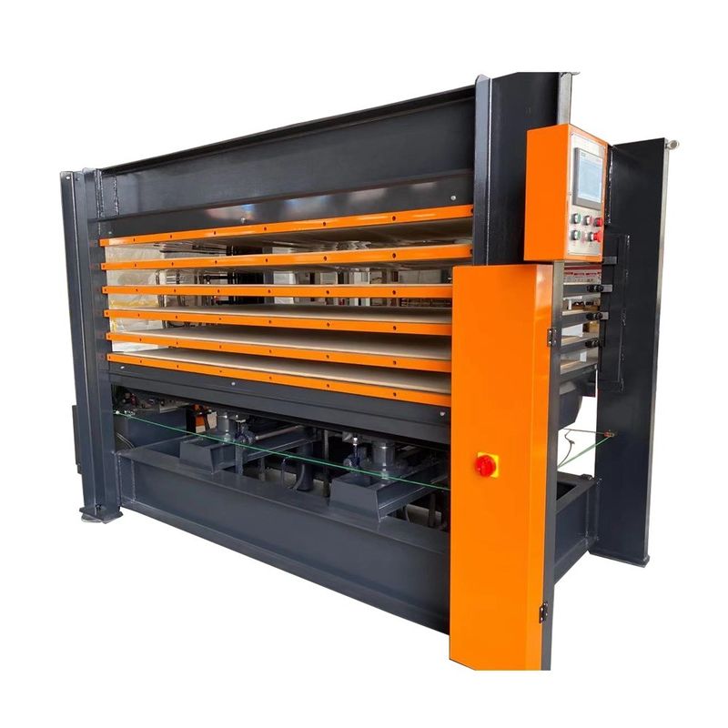 Máquina de prensagem isostática a quente de paletes de madeira de 35kW para processo de produção de pele de porta de madeira